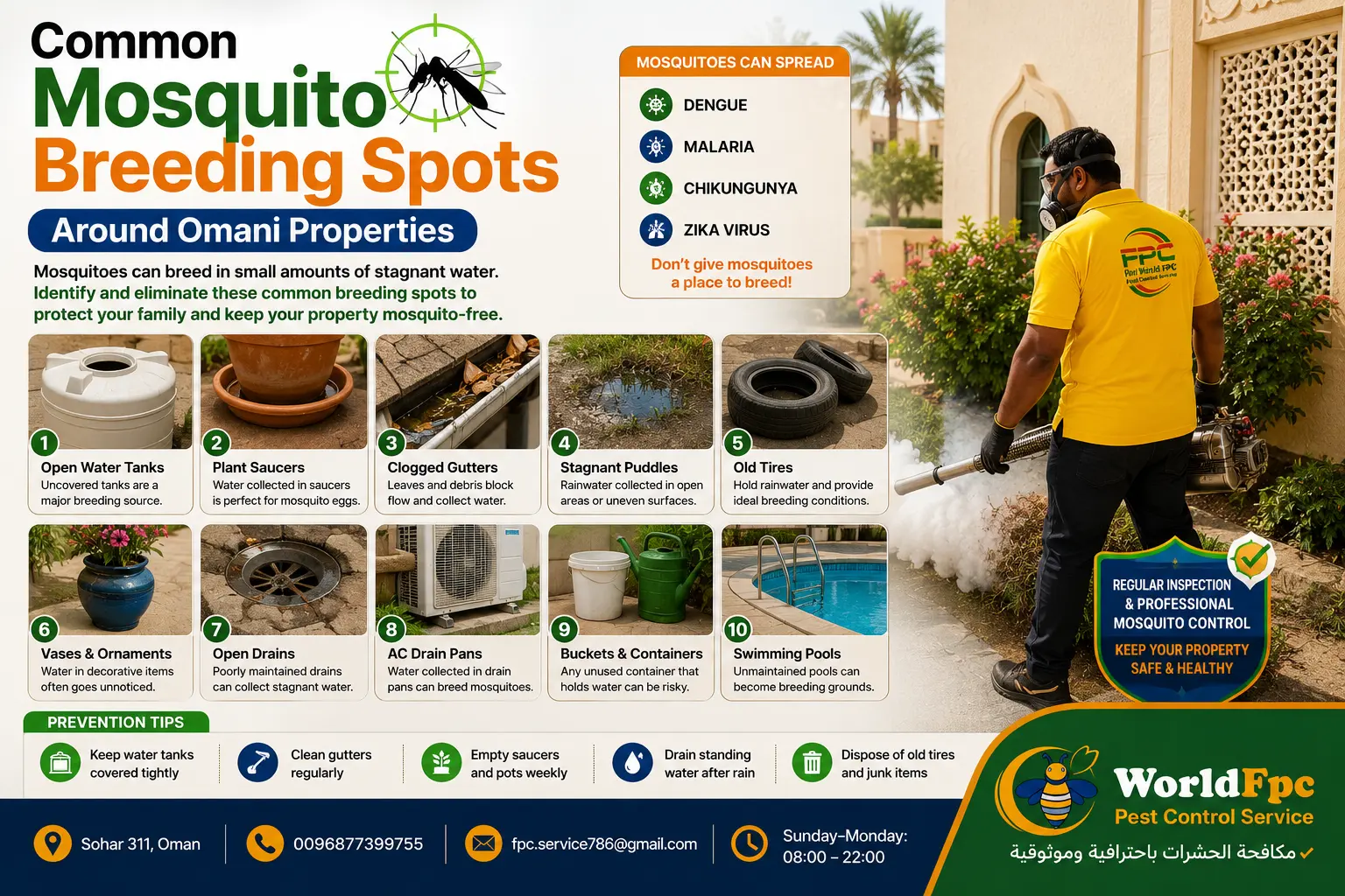 Common Mosquito Breeding Spots Around Omani Properties