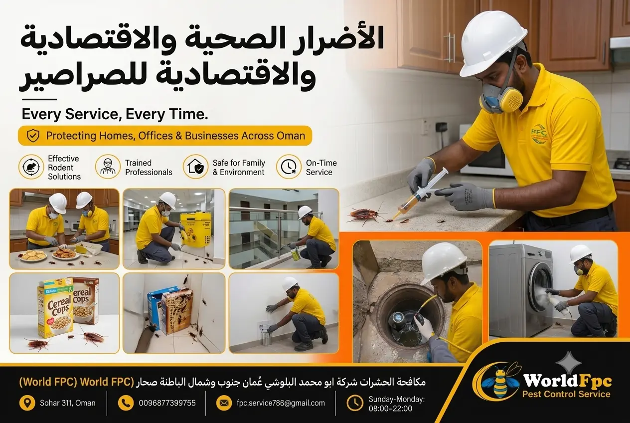 الأضرار الصحية والاقتصادية للصراصير