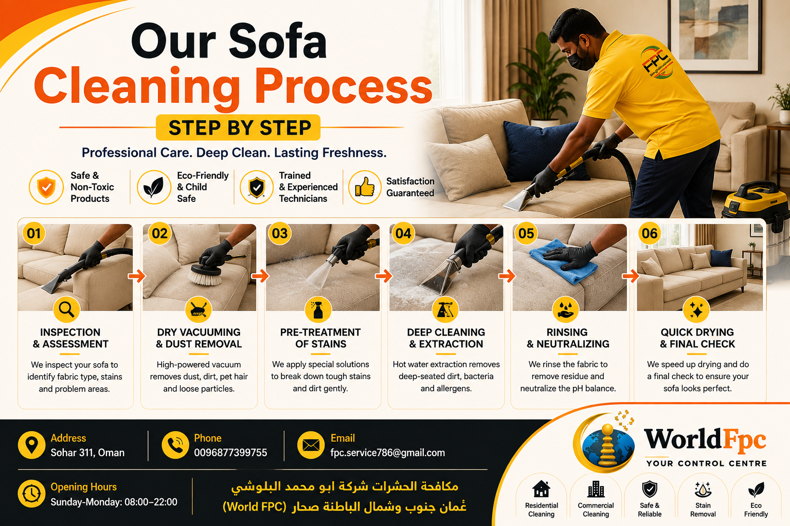 Our Sofa Cleaning Process Step by Step