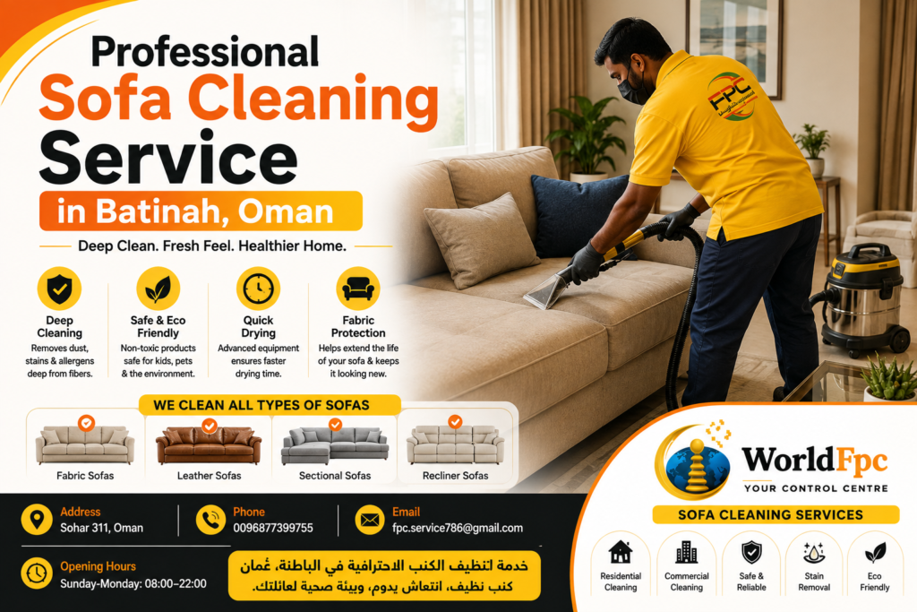 Professional Sofa Cleaning Service in Batinah, Oman
